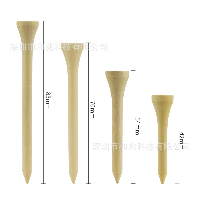Golf-Tee-Schraubendreher-Set aus Holz, vier Größenoptionen für Golfball-Stollen, lose Packung, Holzschrauben aus China für das Golftraining
