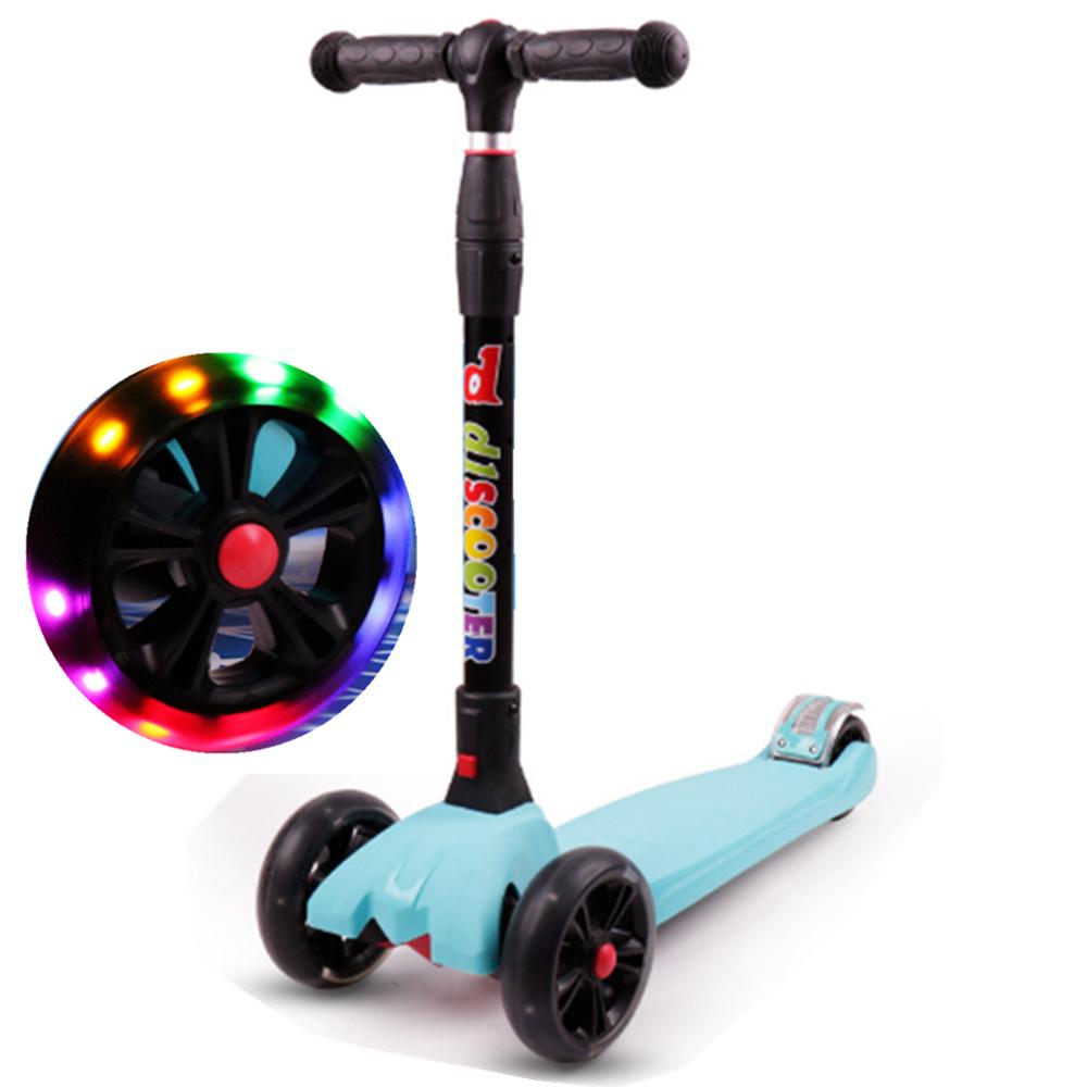 Faltbare Rolle für freundlicher 3 Rad T-Bar Einstellbare Reiten trete Rolle LED PU Blinkende ÜSpund Gleichgewicht für freundlicher geburtstag