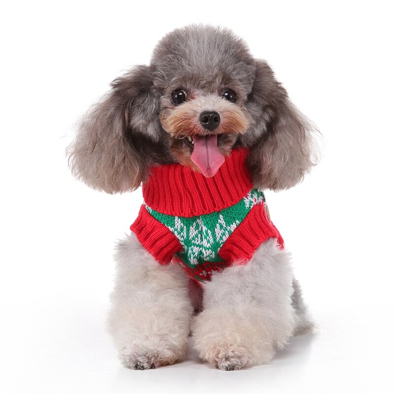Kerstserie hondentrui wollen jassen chihuahua kerstman warme gebreide kleding puppy winteroutfits voor kleine en middelgrote huisdieren