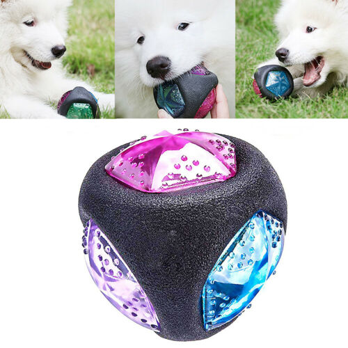 Hund Ball Elastische Blinkende LED Ball prallen-aktiviert Licht hoch Ball Für Haustier Hunde klopfen-beständig Molaren Ausbildung Ball