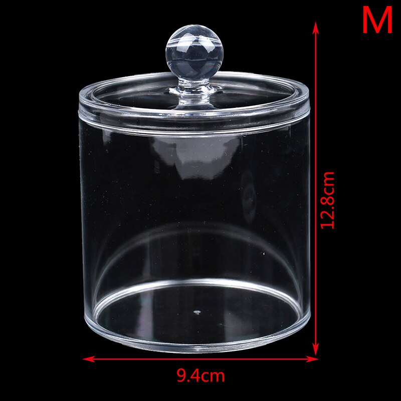Clear Acrylic Cotton Pad Ear Bud Holder Cosmetic Makeup Organiser Storage Jars Storage Box Case 1 Pc: M
