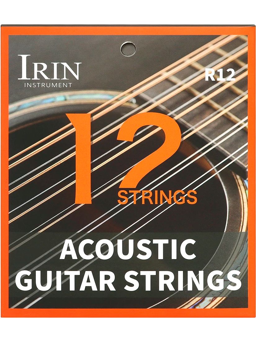 IRIN R12 12-string Folk Guitar Strings in Phosphor Bronze with PU Coating Acoustic Guitar Strings Folk Guitar Accessories Parts: Default Title