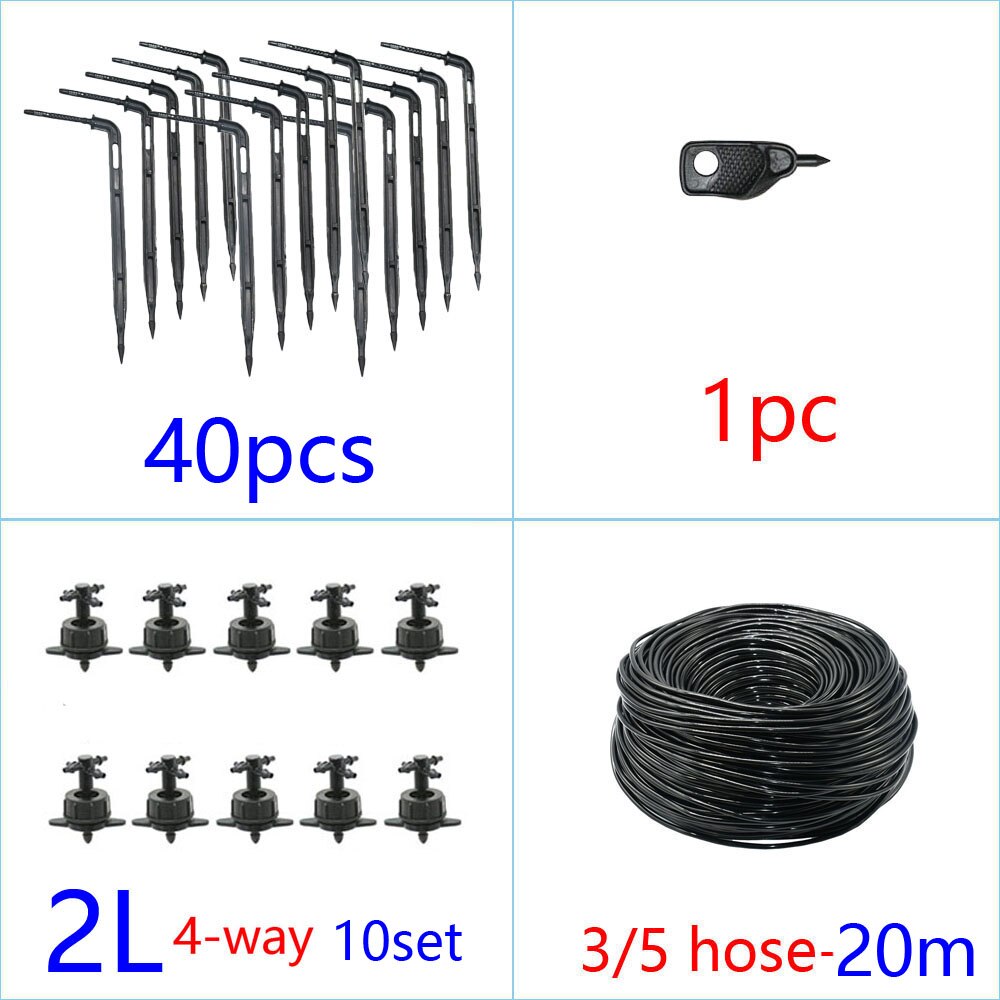 2L 4L 8L/H Garden Micro Drip System 4-Way Emitter Watering Irrigation 3/5mm Arrow Dropper for Potted Bonsai Greenhouse: 2Lx10set