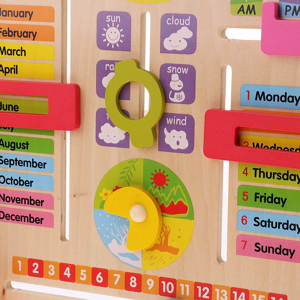 Træ kalender bord undervisning ur til børn børn tidligt læring legetøj