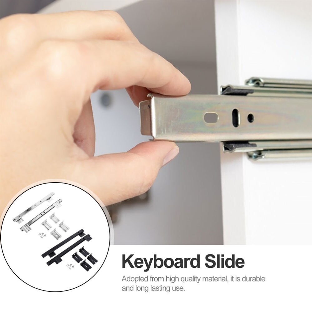 2 Set Keyboard Shelf Runners Adjustable Under Desk... Grandado