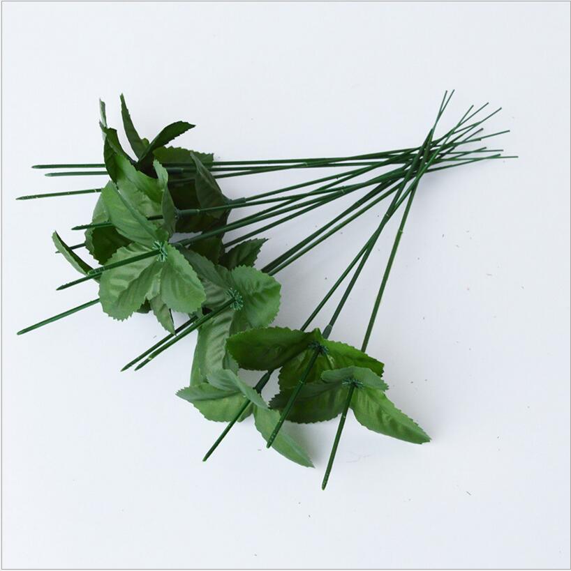 K15298 Simulation Artificial Flower Rod With Leave DIY Rose Soap flower Craft Wedding Decorativ Valentine's Day Birthday