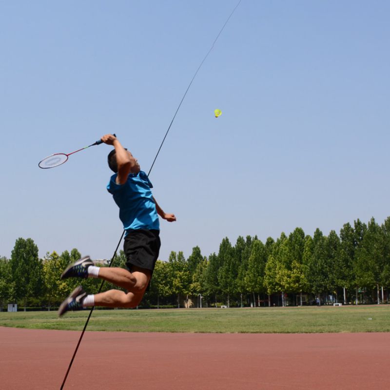 Badminton Trainer Draagbare Telescopische Elastische Verstelbare Zelf-Studie Rebound Power Base Outdoor Praktijk Training Apparaat