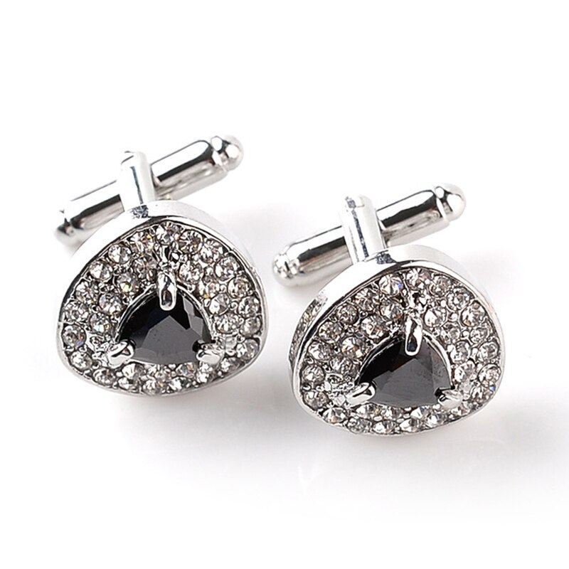 1 paar hoogwaardige Sieraden Unisex Wit Paars Emaille Crystal Manchetknopen Wedding Party Manchetknopen Franse shirt Manchet Knoppen