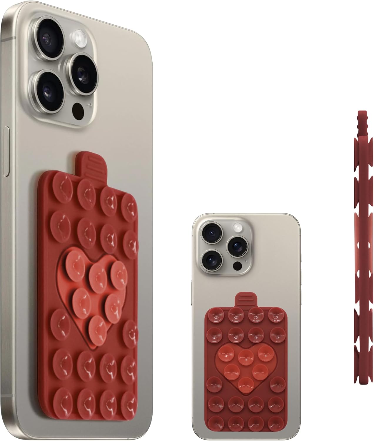 Support d'aspiration de téléphone Double face en forme de coeur, ventouse en Silicone polyvalente, étui de téléphone, poignée de téléphone collante: YELLOW