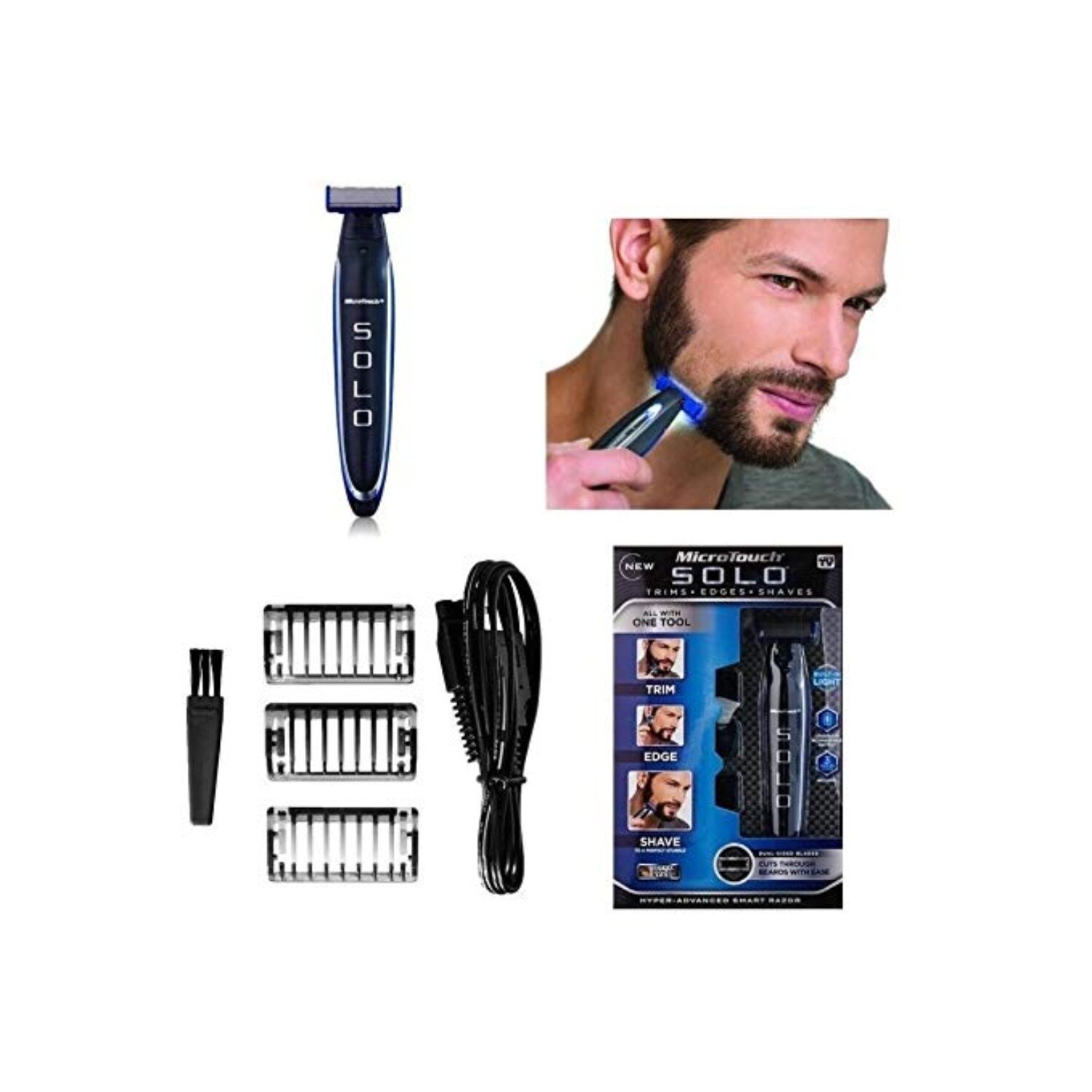 USB Rechargeable Men Shaver Edged Razor Nose Hair Trimmer Multifunction Trims Full Kit Shaver