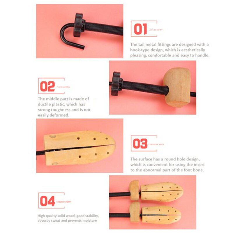 AUAU-Expanding Shoes Tree Shoe Support Device for Men and Women High-Heeled Tree Wood+Plastic+Metal Shoe Tree Size 35-40