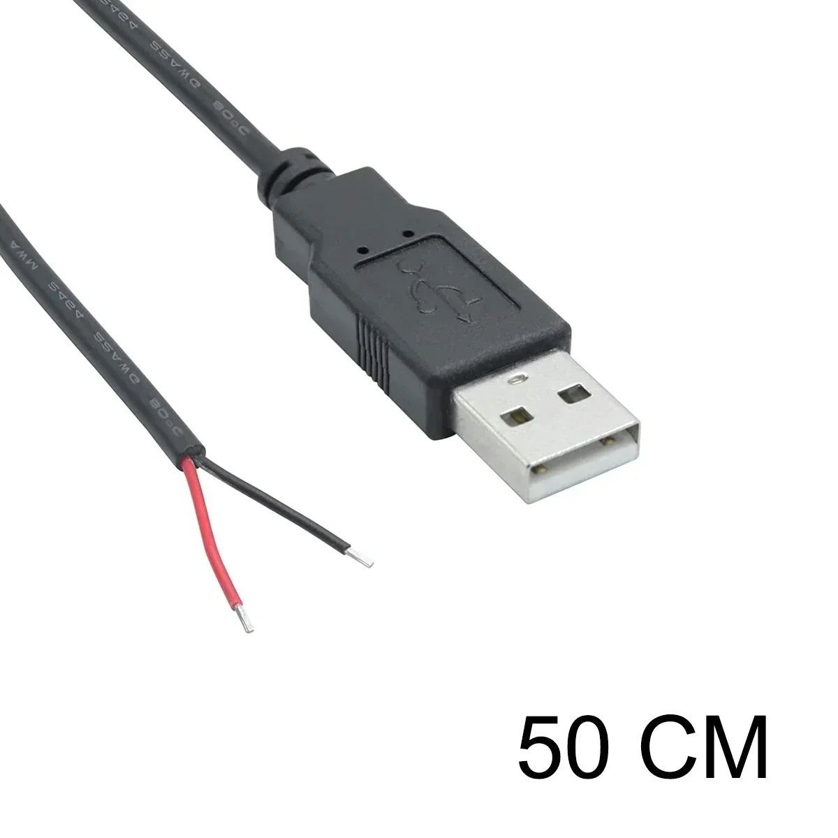 Cable USB Pigtail macho hembra Cable de alimentación pelado conector de repuesto de 12V para tira LED USB reemplazar reparación ventiladores altavoz: Multicolor