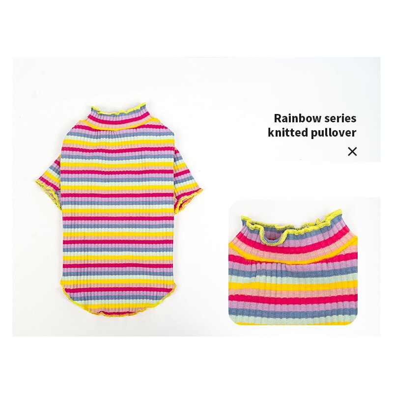 Huisdier Zomer Kleding Regenboog Serie Kleine Honden Dnd Katten Kleding Comfortabele Gebreide Trui Pet Lente En Zomer Kleren