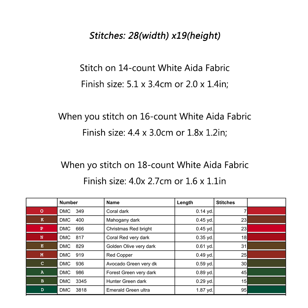 Lovely Snail Cross Stitch Pattern Chart DMC Symbol Color Chart