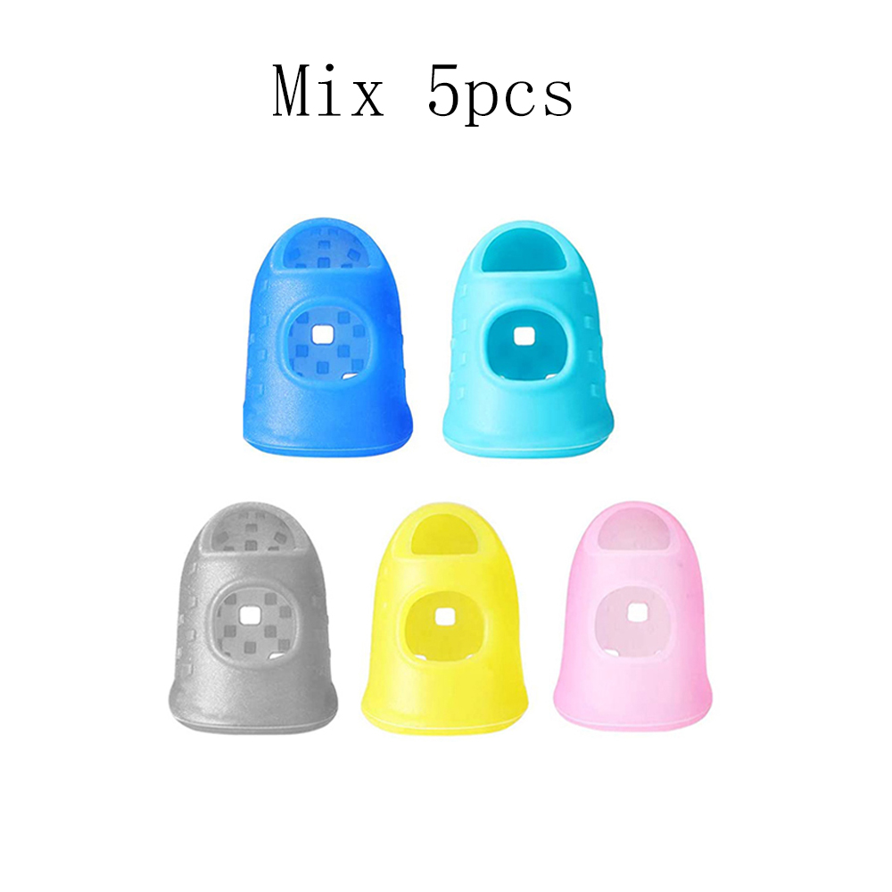 5/10 pz ditale in gomma per cucire protezione per le dita in Silicone ferri da maglia fatti a mano trapuntatura accessori artigianali strumenti di cucito fai da te: A  5PCS