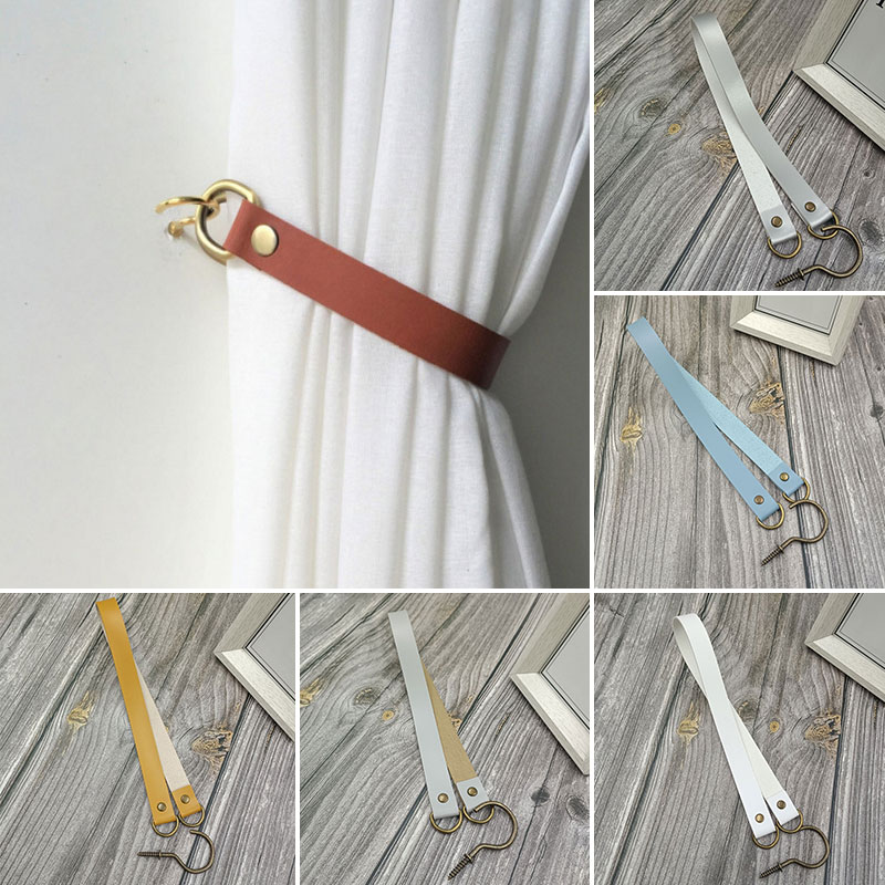 Porte-rideau en cuir, accessoires de salle, Clip, sangle en corde de coton, boucle, décoration de la maison