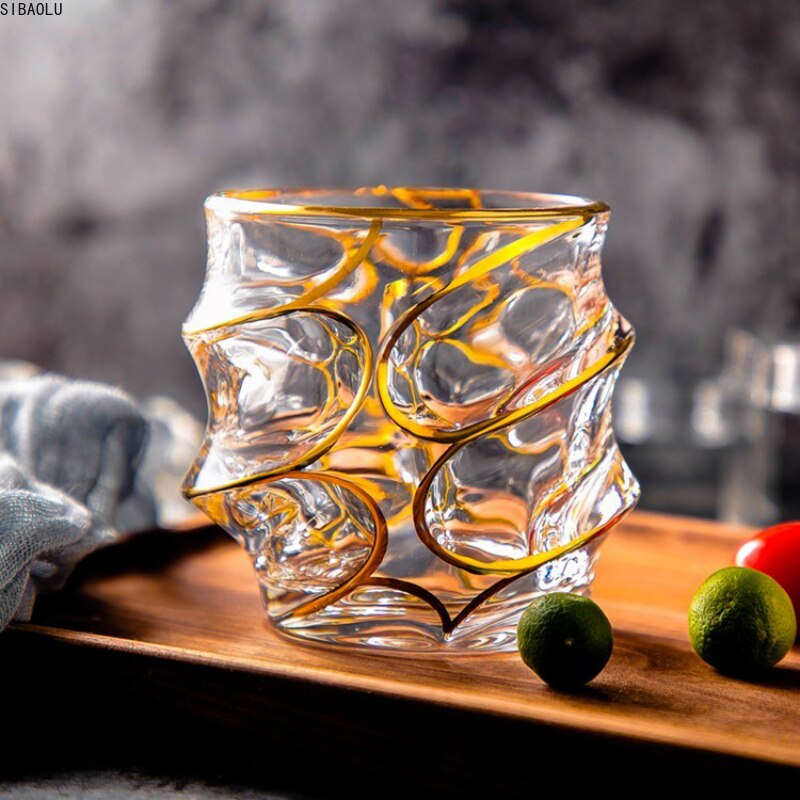 Tjekkisk boutique spor guld whisky glas krystal vin kop cann drikkeglas vaso gafas verre tjekkiske chivas vasos de cristal