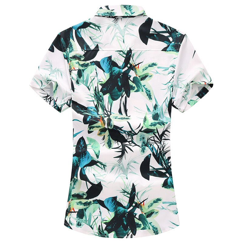 Chemise hawaïenne à fleurs vertes pour homme, Blouse manches courtes, style décontracté, pour la plage, à la , grande taille