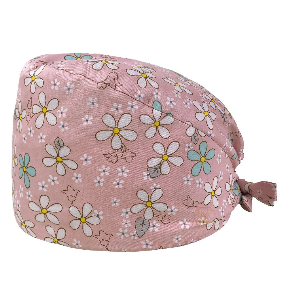 Cotton high floral print frosted hats sanitary wor... – Vicedeal