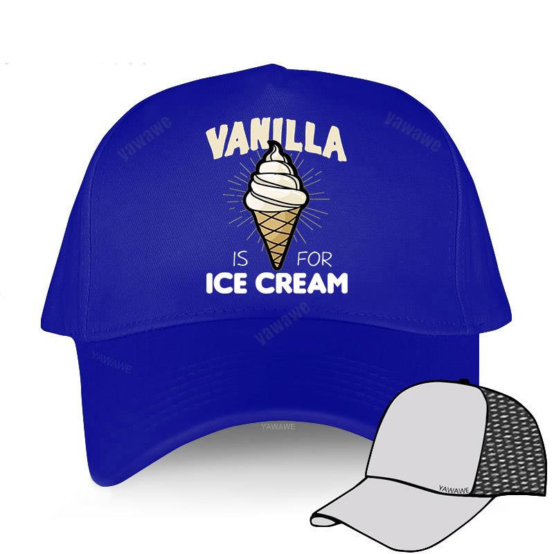 cotton unisex Adjustable Baseball Cap VANILLA ICE CREAM Man Women Summer Hat: blue mesh