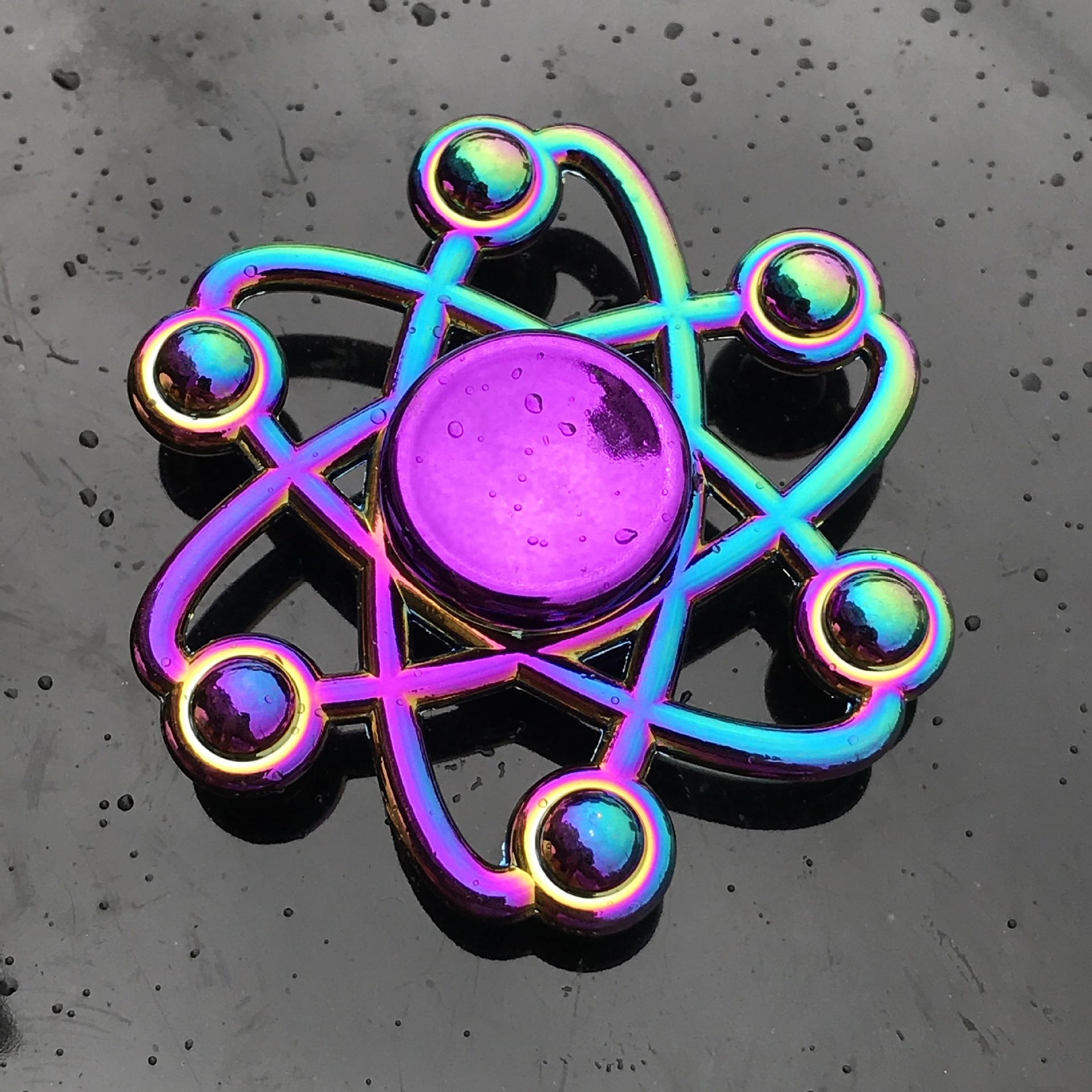 Rainbow Metal Fidget Spinner Toys Stainless Steel Bearing High Speed Stress Relief Spinner ADHD Anxiety Toys for Adult Kid: DARK GRAY