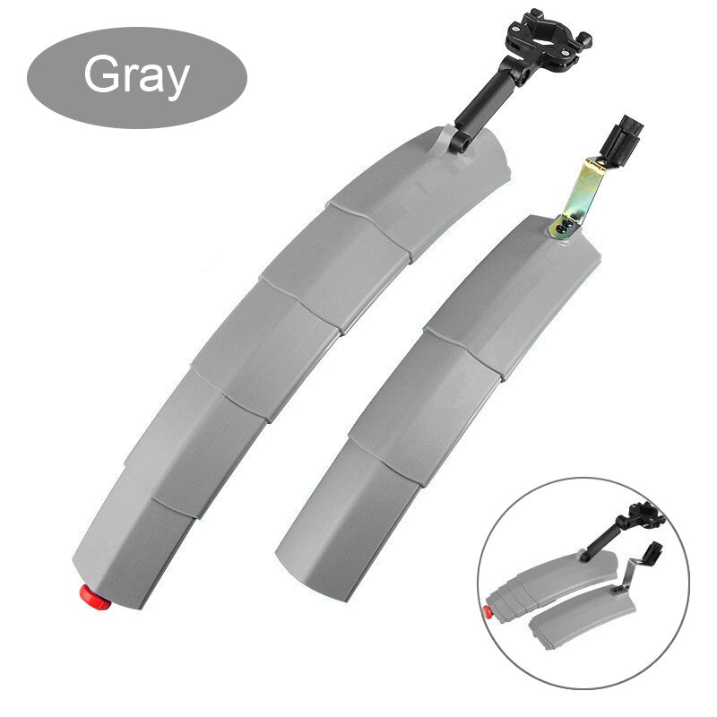 Fiets Spatbord Set Telescopische Vouw Fiets Spatbord Met Achterlicht Fietsen Voor Achter Spatbord Fiets Spatbord Quick Release Protector: Grey