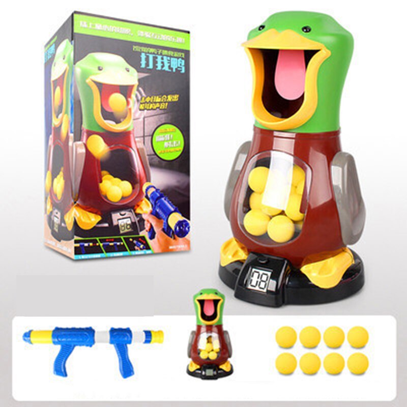 Children's Air Powered Safety Soft Bullet Gun Duck Hit Hungry Shooting Duck Electronic Game Target Bullet Kids Toy for: Duck-single