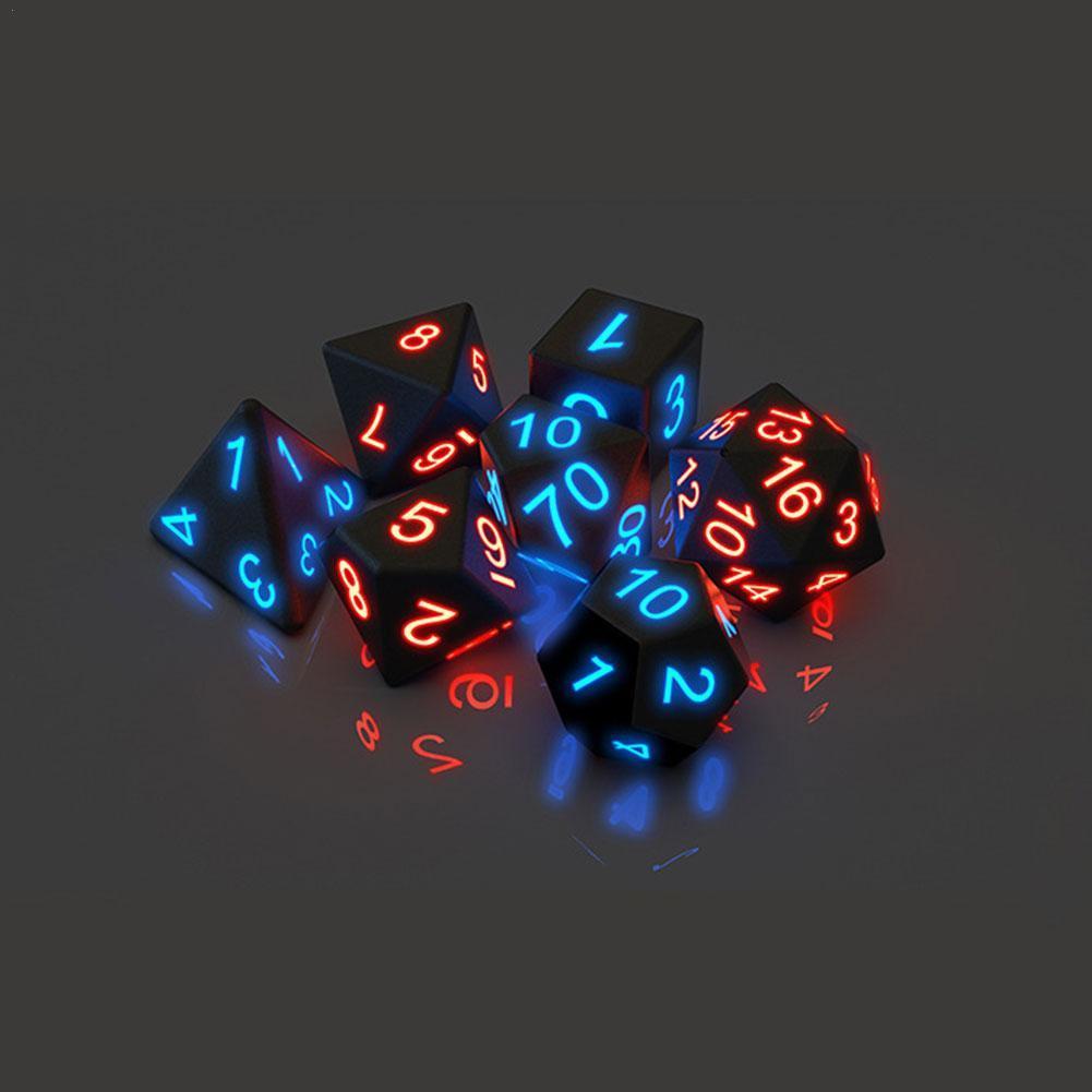 Fidget Toys LED Hits Night Light Dice Polyhedral Luminous Mini Bar Fun Game Club Entertainment Dice Colorful
