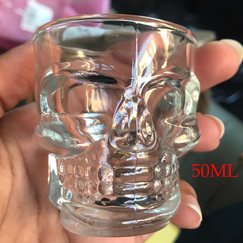 4 stk/sæt gennemsigtig krystal kranium hoved shot glas kop til whisky vin vodka hjem drikkevarer mand cup 50ml 75ml 150ml 300ml