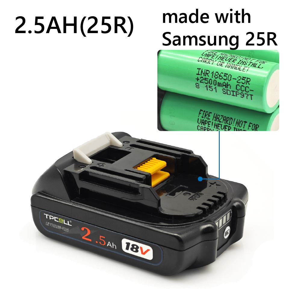 BL1830 3Ah/2,5AH Für Makita 18V Akku Elektrowerkzeuge Li-Ion Ersatz LXT BL1825 BL1820 für 18V Schraubendreher mit BMS TPCELL