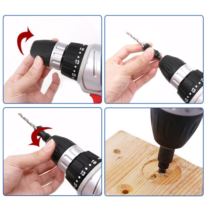5 sztuk wiertło rozwiercające wiertarka robić drewna zestaw części wiercenie otworów pilotowych robić śpocierać #5 #6 #8 #10 #12 z kluczem