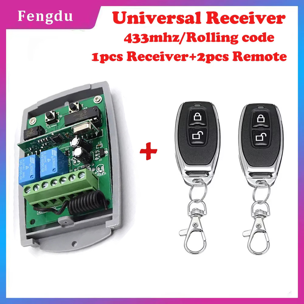 DC12V/24V 433MHz remote control receiver with rolling code HCS301 open code remote control garage gate