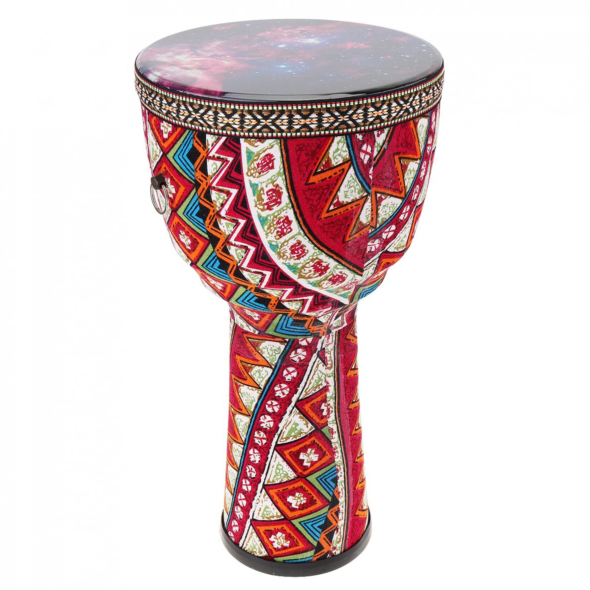 8 Inch African Djembe Drum Colorful Cloth Art ABS Barrel PVC Starry Sky Skin Children Hand Drum