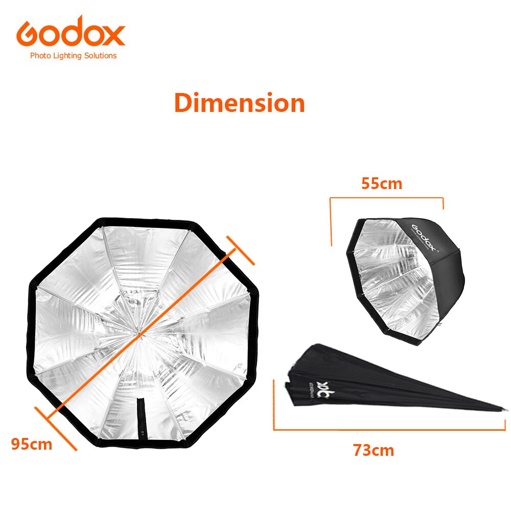 Godox Studio Light софтбокс 95cm 37.5inch Portable Octagon Flash light box Speedlight Umbrella Softbox Soft Box Brolly Reflector