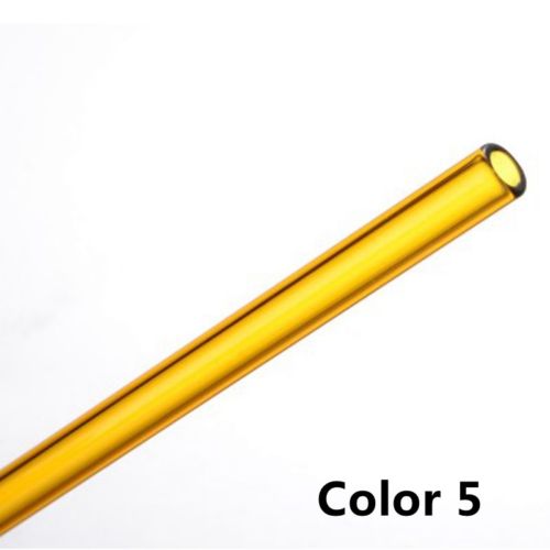 1pc Straight Simple Wedding Pure Color Pyrex Glass Drinking Straw Flat Birthday Reusable Party 20cm 9 Color: 5