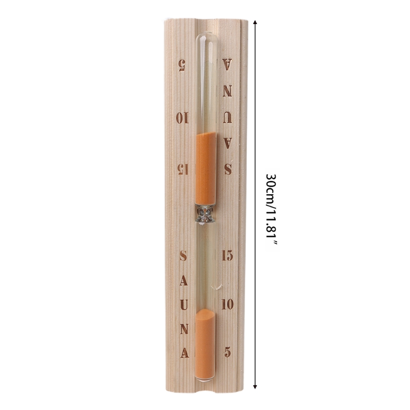 15 Minutes Sauna Hourglass, Sauna Sand Timer Wall-Mounted Sand Hour Glass with Robust Heat-Resistant Glass for Sauna