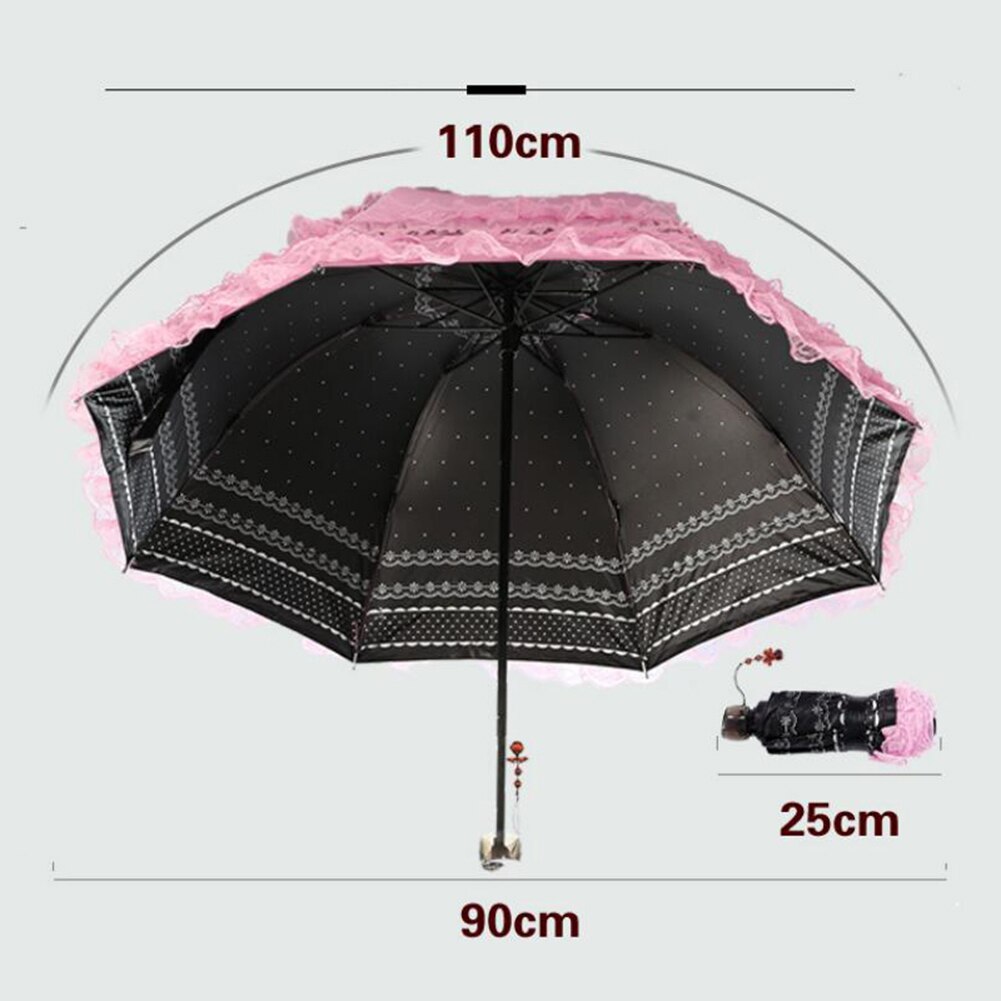 Moda dziewczyny kobiety koronki składany parasol parasolka lekka ochrona UV parasol słoneczny parasolka na deszcz sprzęt przeciwdeszczowy gospodarstwa domowego