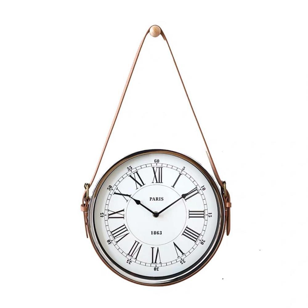 Wandklok Modern Home Decoratie Accessoires Creatieve Riem Wandklokken Rose Gold Metal Digitale Horloges: 6 / 25cm