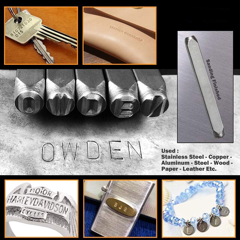 36 Pcs Stainless Steel Letter Number Stamps Punch Set Hardened Metal Leather Craft Stamp Tools Kit SDF-SHIP