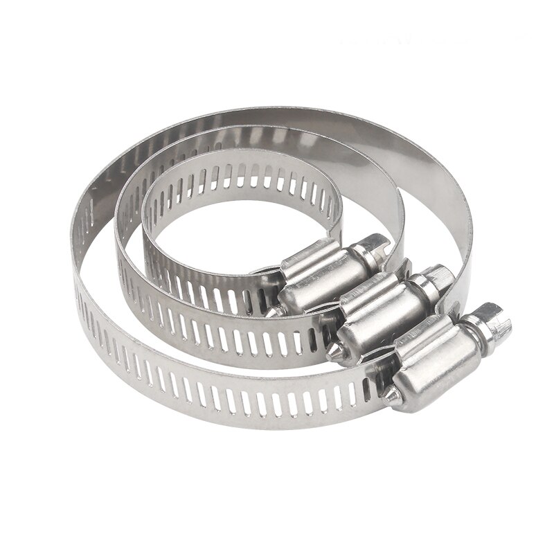 10pcs Stainless Steel Adjustable Drive Hose Clamp Fuel Line Worm Size Clip Hoop Hose Clamps