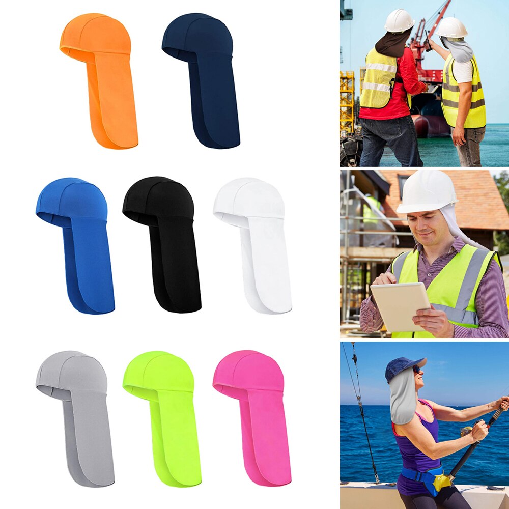 Cycling Sun Shade Cooling Cap Outdoor UV Protection Wide Brim Elastic Polyester Hard Hat Neck Protector For Fishing Hiking