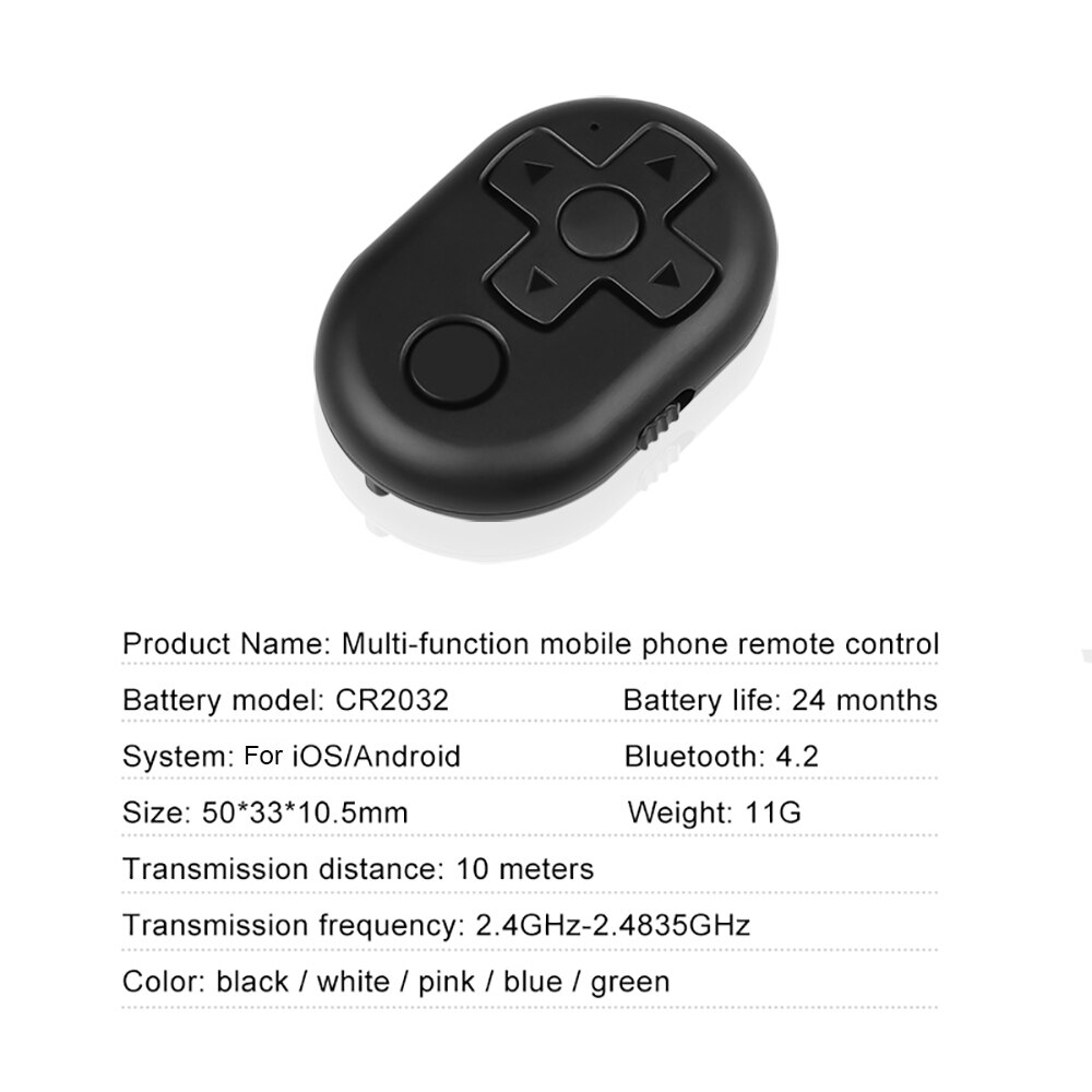 Kebidu Ontspanknop Bluetooth Afstandsbediening Voor Selfie Accessoire Camera Controller Voor Iphone Ios Android Telefoon