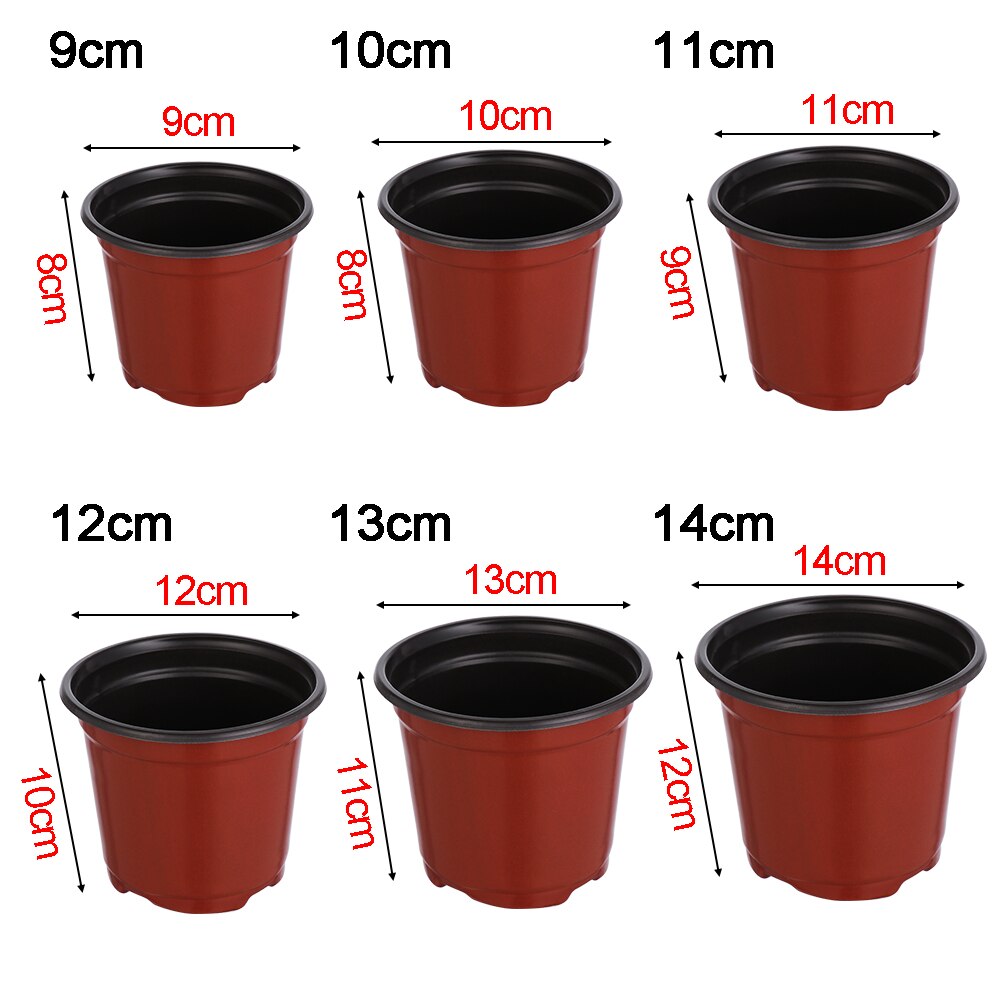 10Pcs Mini Nursery Pots Plant Trays Soft Plastic Two-Tone Round Planter Flower Vases Garden Supply Decor Garden Supply