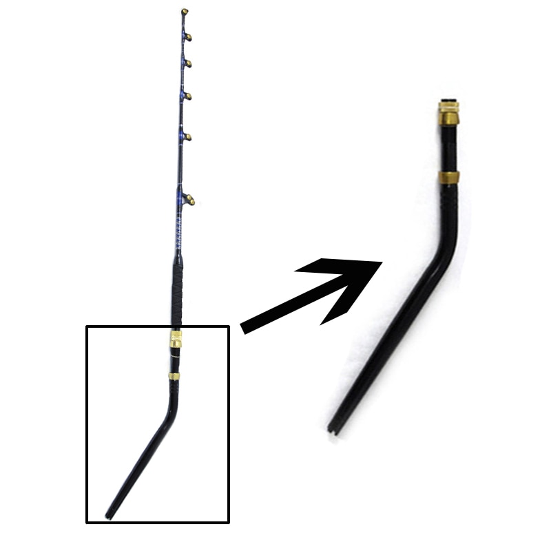 Topline Tackle Trolling Rod Aluminum Bent Butt for Big Game Rod Boat Fishing Rod Fiberglass Rod Curved Handle