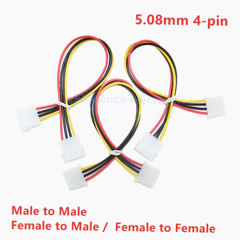 1 stücke 30cm Computer Netzteil IDE Molex 4-Stift Männlich Weiblich Verlängerung Energie Kabel Reinem Kupfer Draht Ader Kabel 5,08mm Tonhöhe