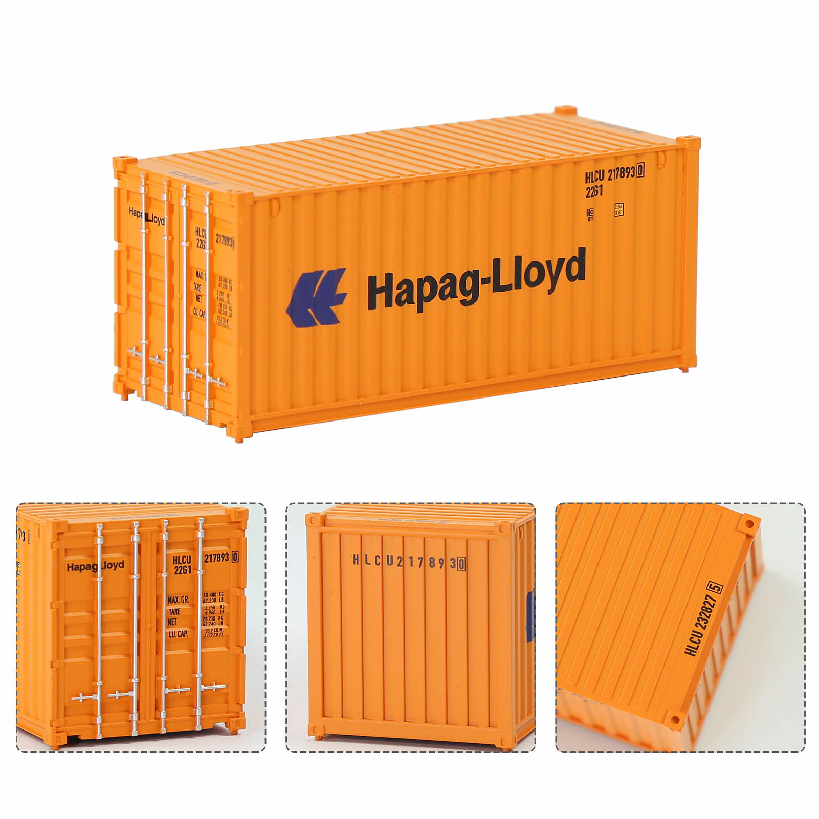1pc ho Skala 20ft Container Modell Eisenbahn Zubehör 1:87 20 Fuß Container C8726: HapagLloyd