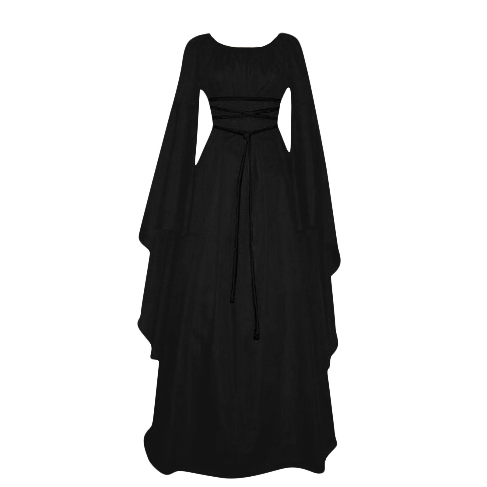 Vrouwen Middelbare Leeftijd Vintage Kostuums Sexy Lange Mouw Veters Middeleeuwse Gotische Vloer Lengte Jurken Cosplay Retro Lange Maxi Jurk