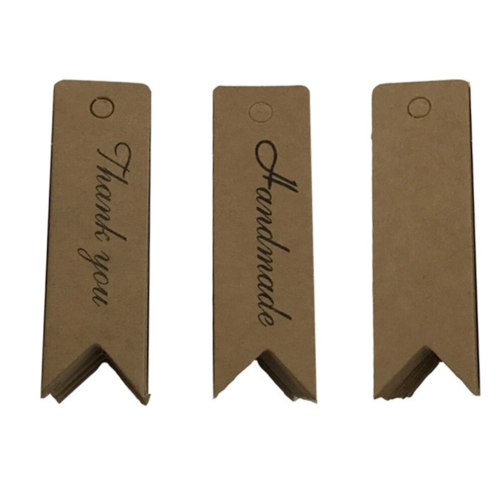 Etiquettes suspendues faites à la main | Étiquettes Kraft de remerciement pour mariage/bonbons/produits de bébé, 100 pièces/lot
