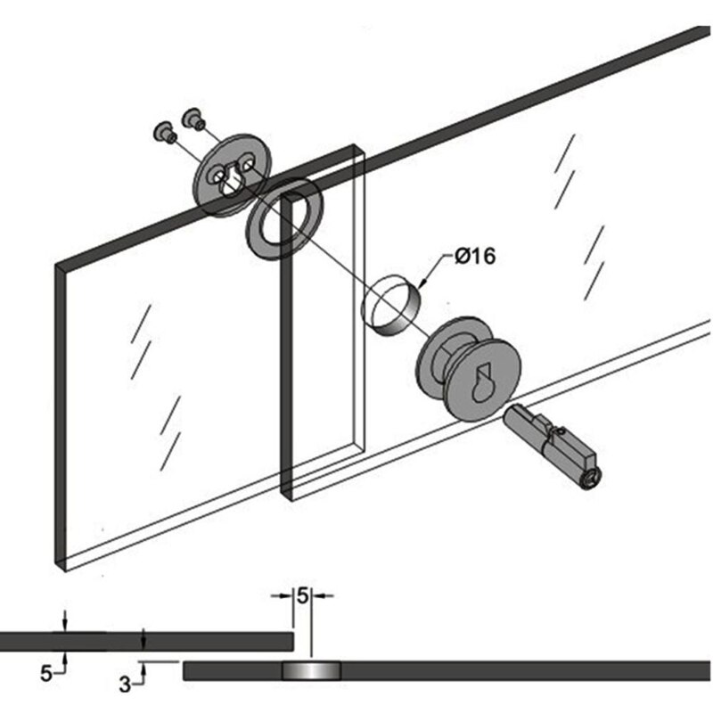 Sliding Glass Showcase Lock Cabinet Display Showcase Drawer Case Sliding Glass Push Door Ratchet Lock All Keyed Alike