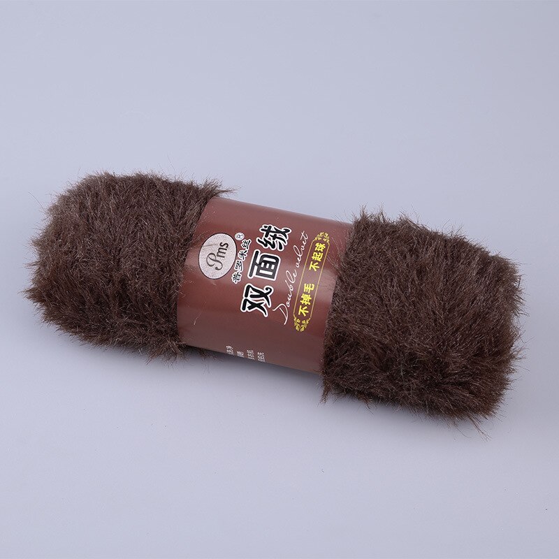 100g/ pelotes de fil à tricoter à la main double face à poils longs en vison doux et cachemire, 100%  fils à crocheter en nylon  jk497 fausse fourrure, corail et velours: 9